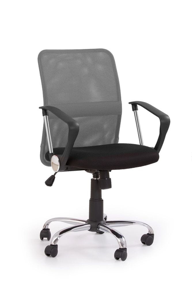 Halmar Kancelárska stolička s podrúčkami Tony - sivá / čierna